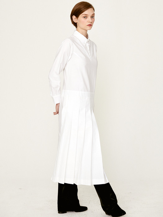 Oxford shirt dress (white)