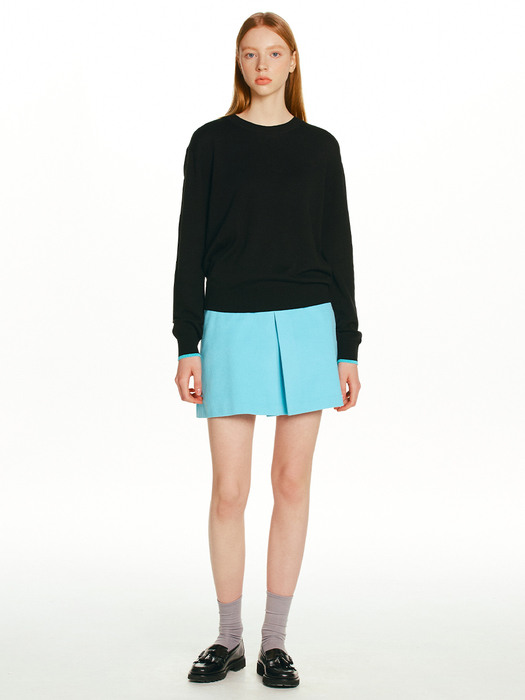 MAILI A-line corduroy skirt (Cyan blue)
