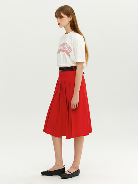 MINORI Pleated skirt (Red)