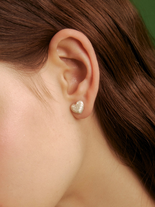 silver925 shine heart earring