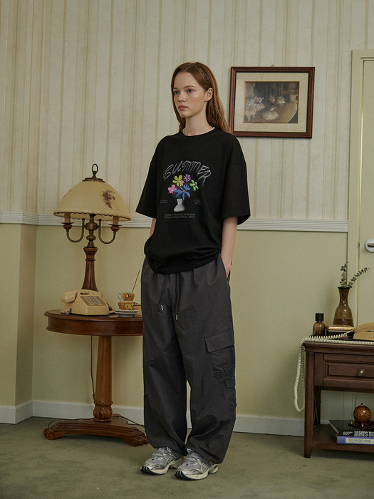 Wide Over Cargo Pants Charcoal
