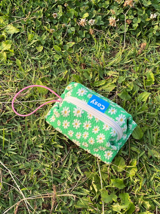 DAISY COSY POUCH_ lime