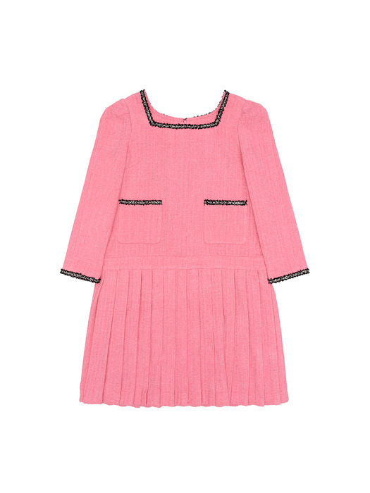 브라이드 트위드 드레스_핑크