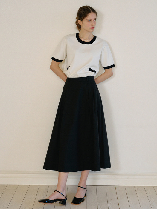Classic Flare Long Skirt_Black