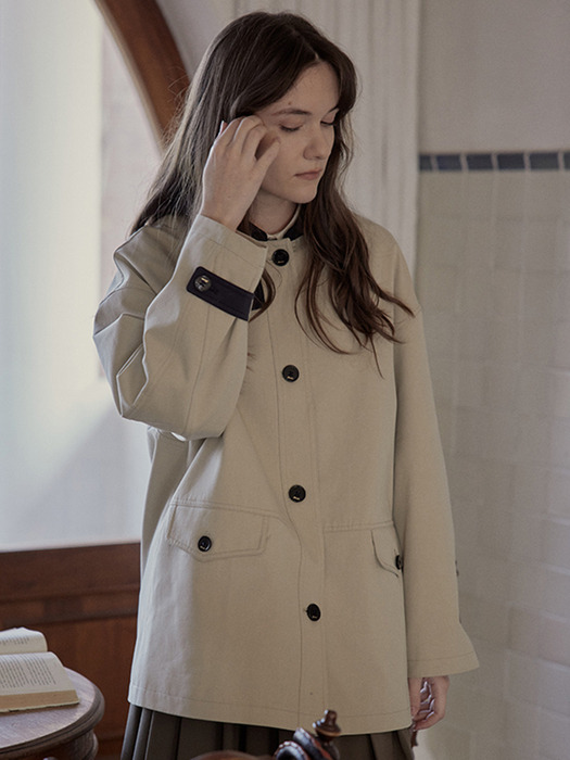 PM_Stand-up collar trench jacket