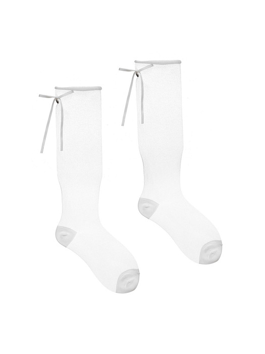 See-through Ribbon Socks in White VX4MK340-01