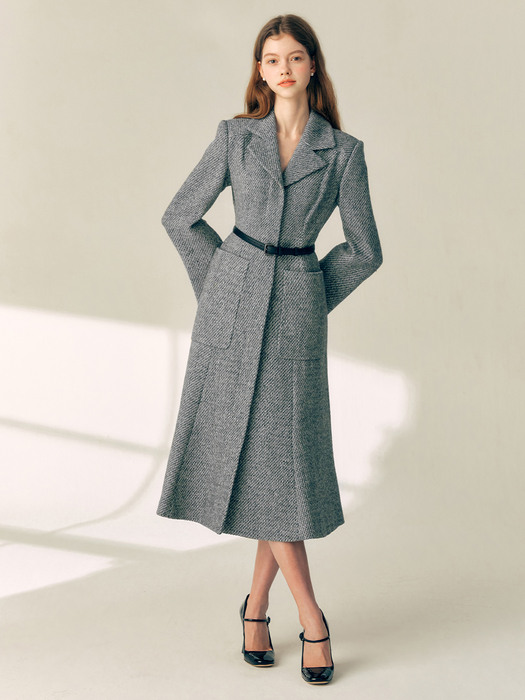 KENDRA Mermaid wool single coat (Melange gray)