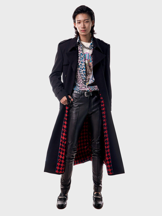 Double-Breasted Wool-Twill Trench Coat(Black)_UTH-SC03