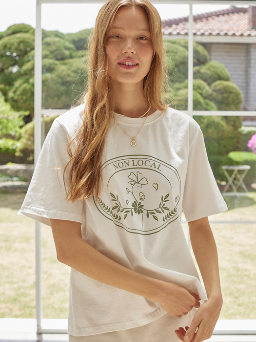 Cosmos Wreath T-shirt - Off White