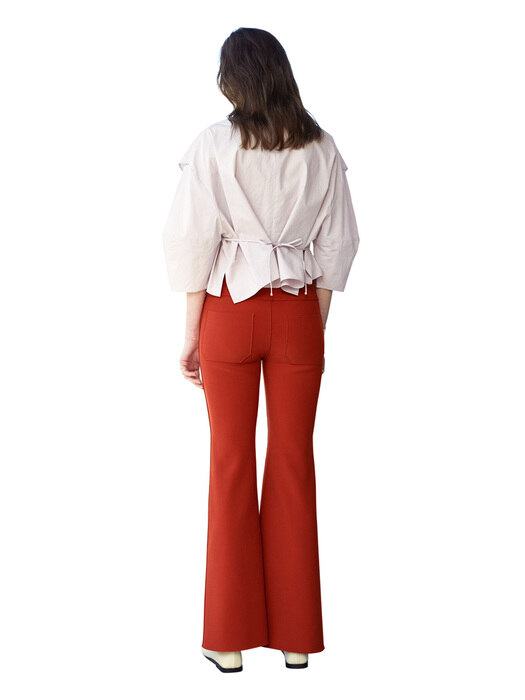 Signature Sealing Bootscut Trouser_Sangria Red