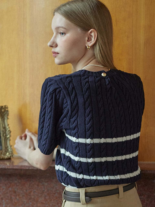Marina Stripe Knit - Navy