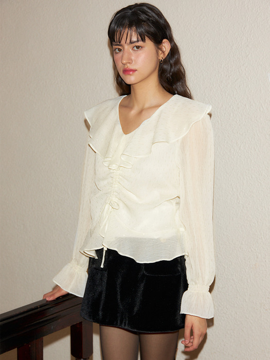 String Ruffle Blouse_ 2 Colors