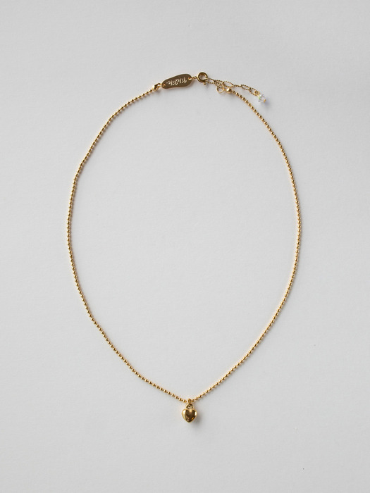 Small heart with surgical gold ball chain necklace