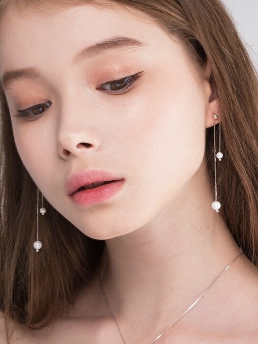 [SILVER 925] ETERNEL WHITE SUCRE PEARL drop EARRING