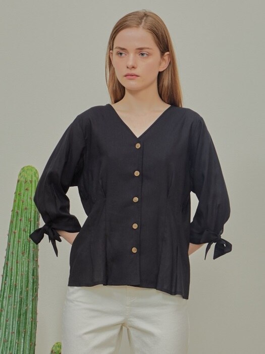 SUMMER RIBBON BLOUSE_BLACK