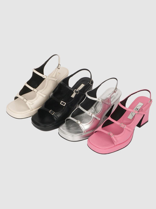 Strap Sandal Heel (4colors)