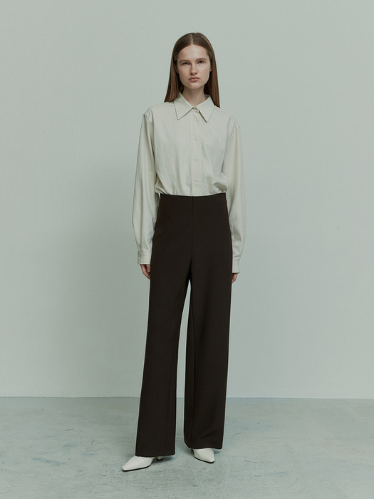 4COLORS ELASTICATED WAIST STRAIGHT LEG TROUSERS