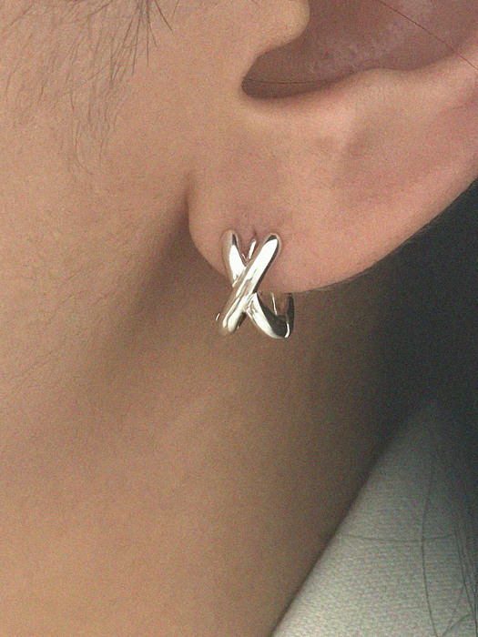 silver925 X earring
