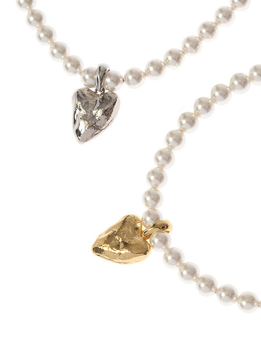 FW MIMI Metal Heart Pearl Necklace