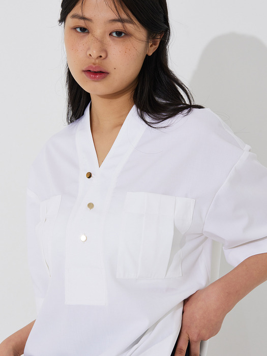 3-button Basic Shirt_White