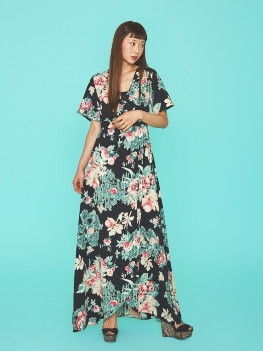 Flower Maxi Wrap Dress