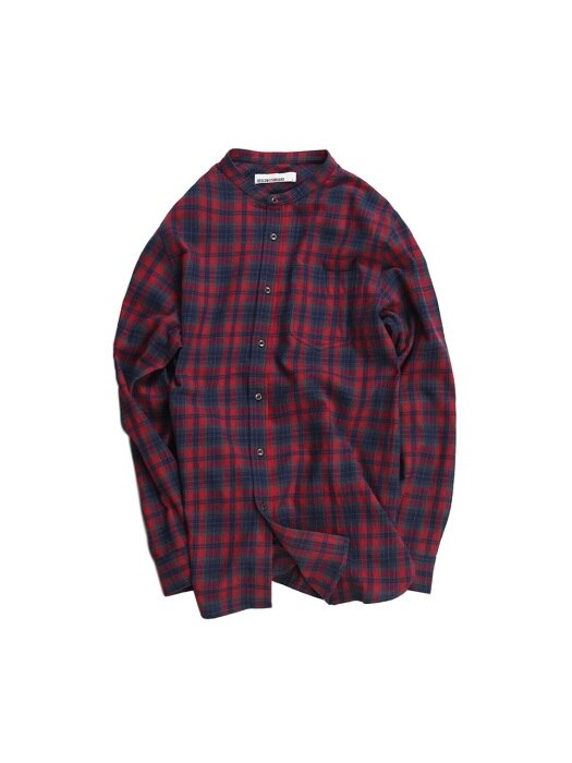 18FW STANDARD STAND COLLAR SHIRT RED CHECK