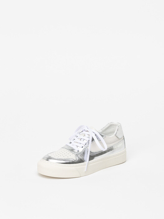 Ardin Sneakers in Textured Silver with Pure White