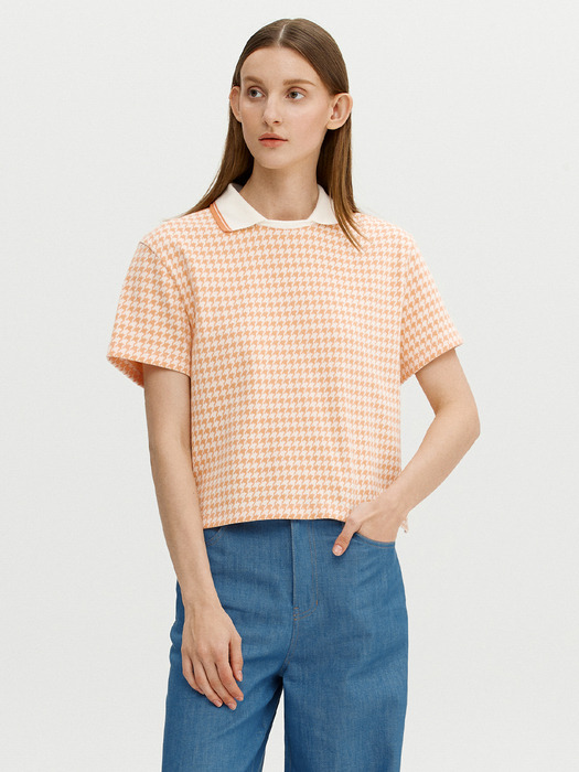 LASAGNE Collar jacquard T-shirt (Orange)
