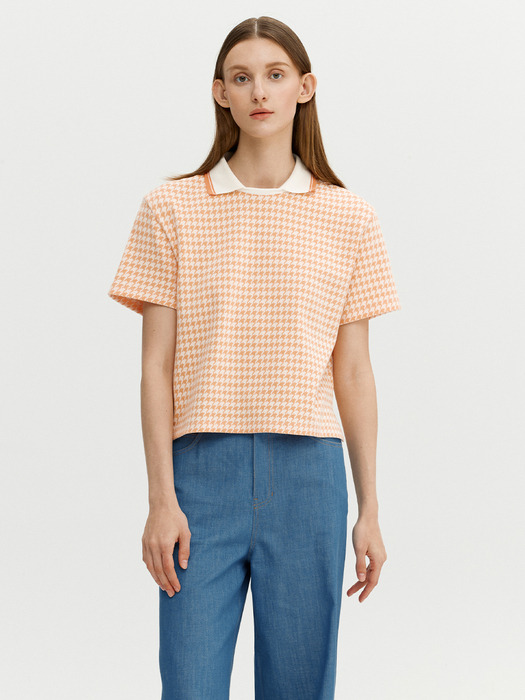 LASAGNE Collar jacquard T-shirt (Orange)