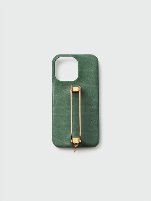 Phone Case with Leather Strap Forest Green