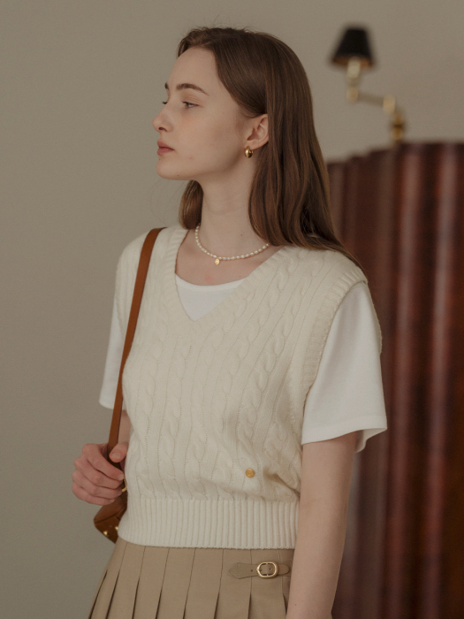 Monica knit vest(Ivory)