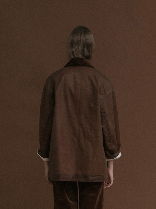 British waxed-cotton jacket (Vintage brown)