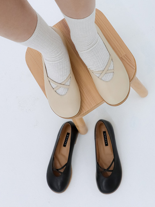 x point flat shoes_24021_ivory