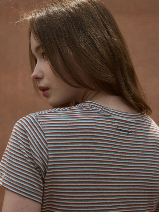 [단독] W/Ocean Stripe Short Sleeve T-shirt 3color