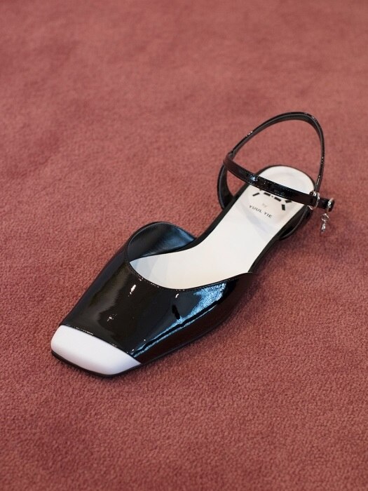 Fairy pitta flat sandal / YY8S-S15 Black+White