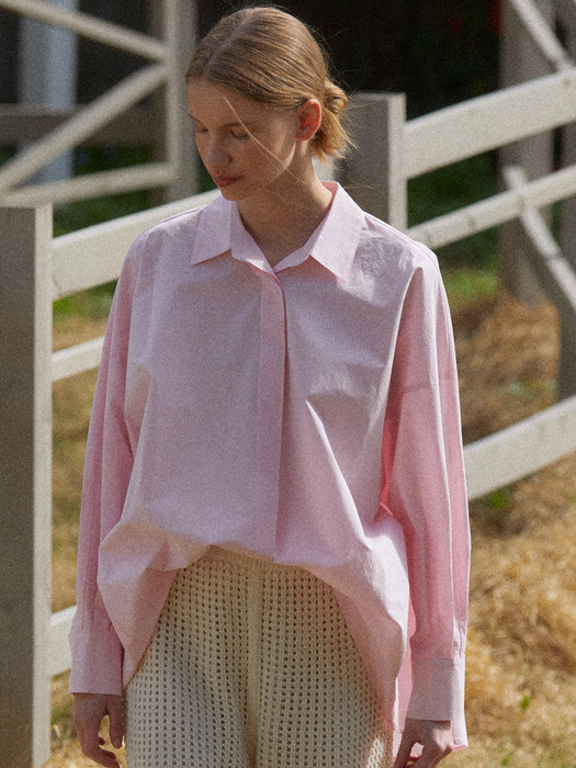 Pleated shirt (pink)