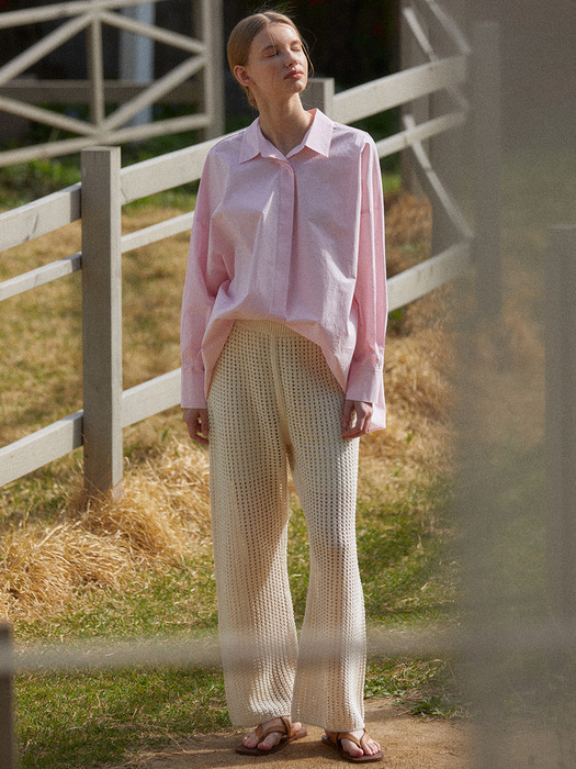 Pleated shirt (pink)