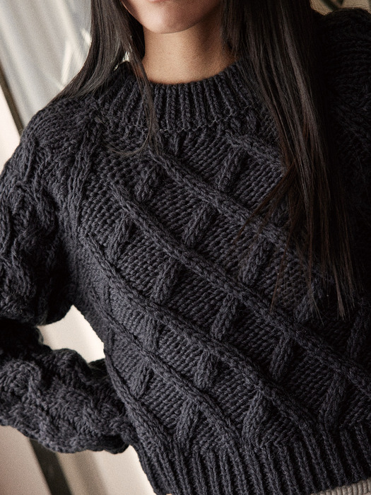 Cable Knit Charcoal