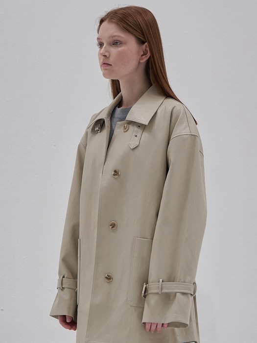Leather Trench Coat_Ivory