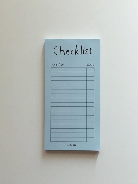 Aqua blue checklist 