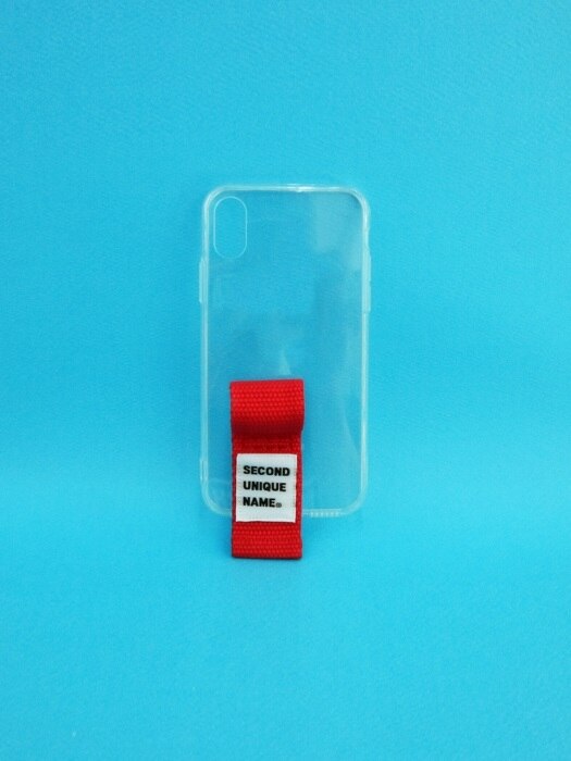 SUN CASE FINGER CLEAR RED (JELLY CASE)