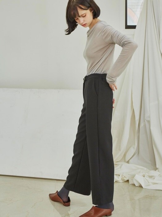 Classic Side Slit Pants_Black