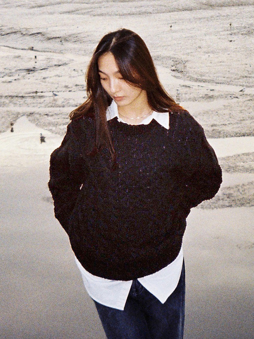 Mixed Cable Knit_BLACK
