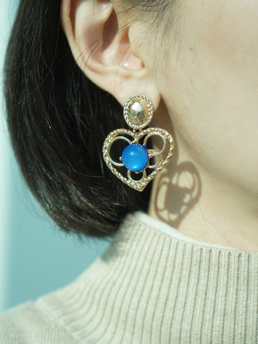 toy heart earrings (BLUE)