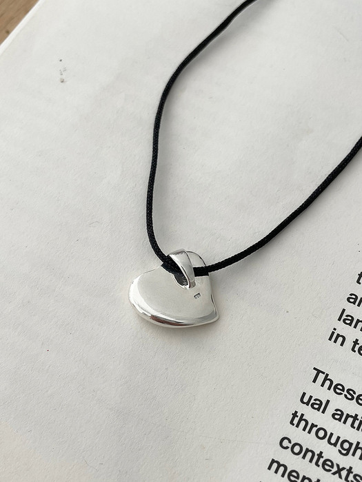 [silver925] silk string heart necklace