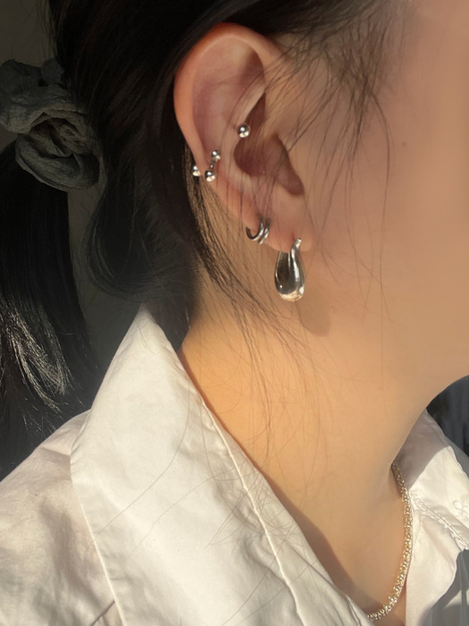 [92.5 silver]tulip onetouch earrings