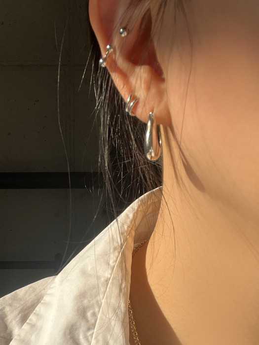 [92.5 silver]tulip onetouch earrings