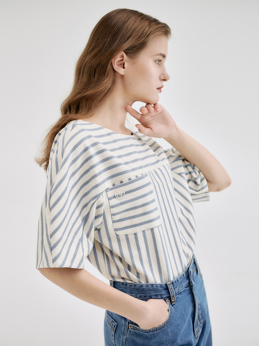 22N summer stripe t-shirts [BL]