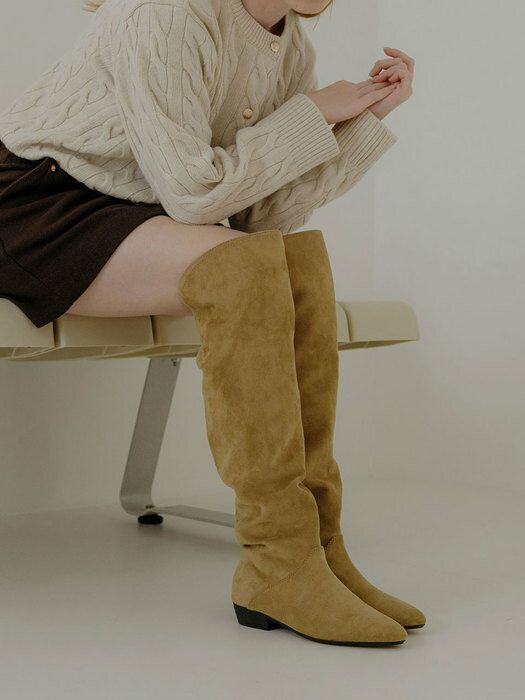 Bella thigh high boots_ brown suede