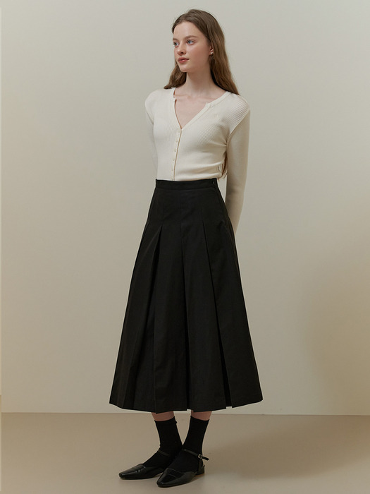 Chou pleats skirt (black)